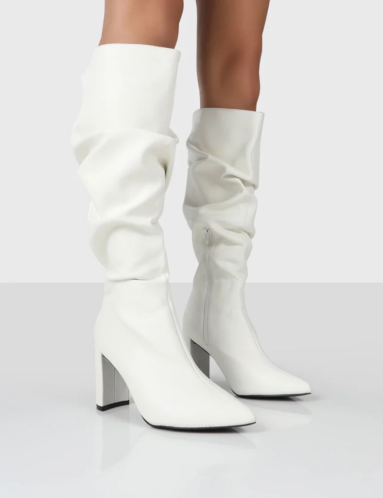 Mine Knee High Boots in White | Public Desire (US & CA)