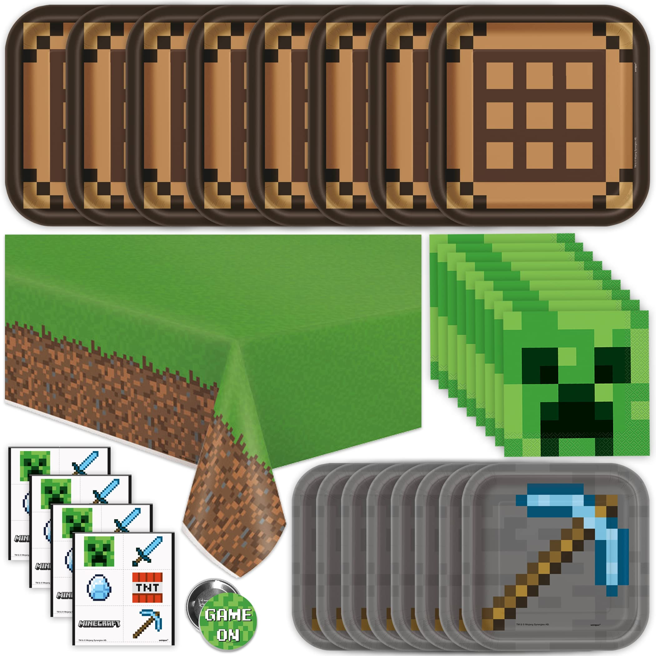 Minecraft Party Supplies, Minecraft Birthday Party Supplies for Boys or Girls - Serves 16 Guests ... | Amazon (US)