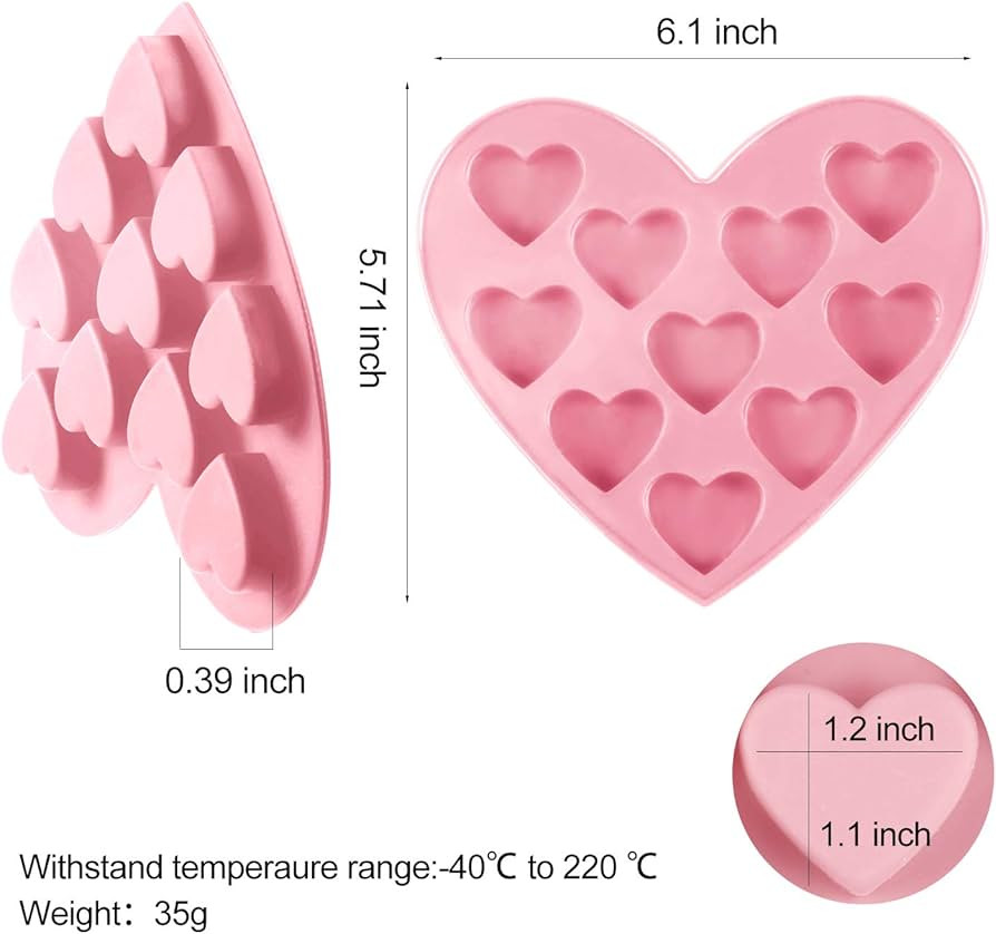 Boao 4 Pack/40-cavity Valentine Silicone Molds Heart Shaped Silicone Molds 0.24 oz Non Stick Choc... | Amazon (US)