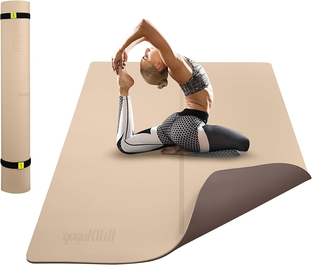Gogokiwi Large Yoga Mat (6'x4') \u2013 1/4" & 1/2" Thick Exercise Mats for Home Workout, Extra Wi... | Amazon (US)