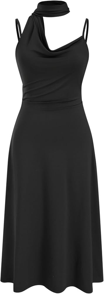 CIDER Womens Dresses Floral Spaghetti Strap Cowl Neck Sleeveless Maxi Sun Dress Wedding Guest Par... | Amazon (US)