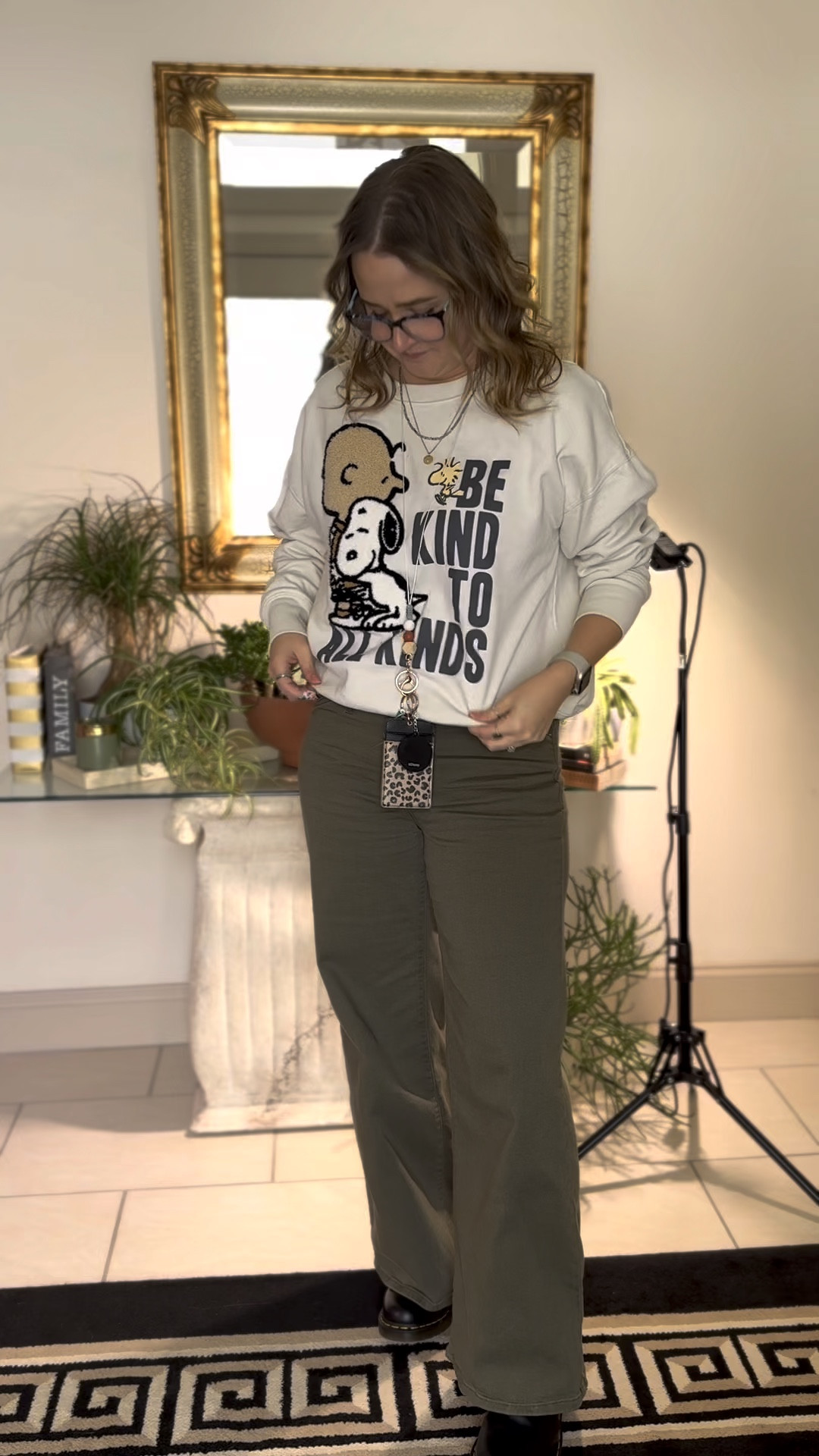 Be kind 
Snoopy 
Charlie Brown 
Peanuts 
Teacher 
Wide leg pants
Levi’s 
Doc martens
Chelsea boots 

#LTKMostLoved #LTKWorkwear #LTKShoeCrush