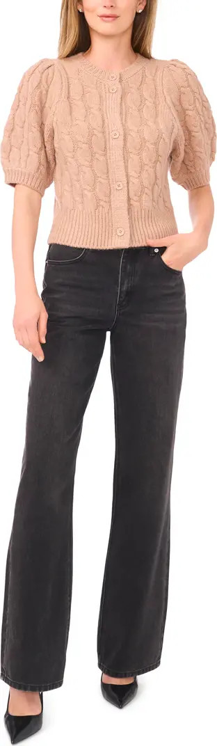 Puff Sleeve Cable Cardigan | Nordstrom Rack