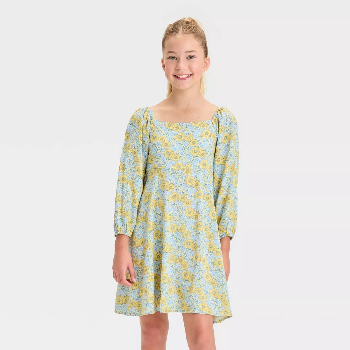 Girls' Astrid Floral Long Sleeve Sundress | Target