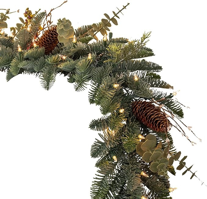 Balsam Hill 6ft Premium Prelit Mountain Meadow Artificial Holiday Garland with Battery Powered Cl... | Amazon (US)
