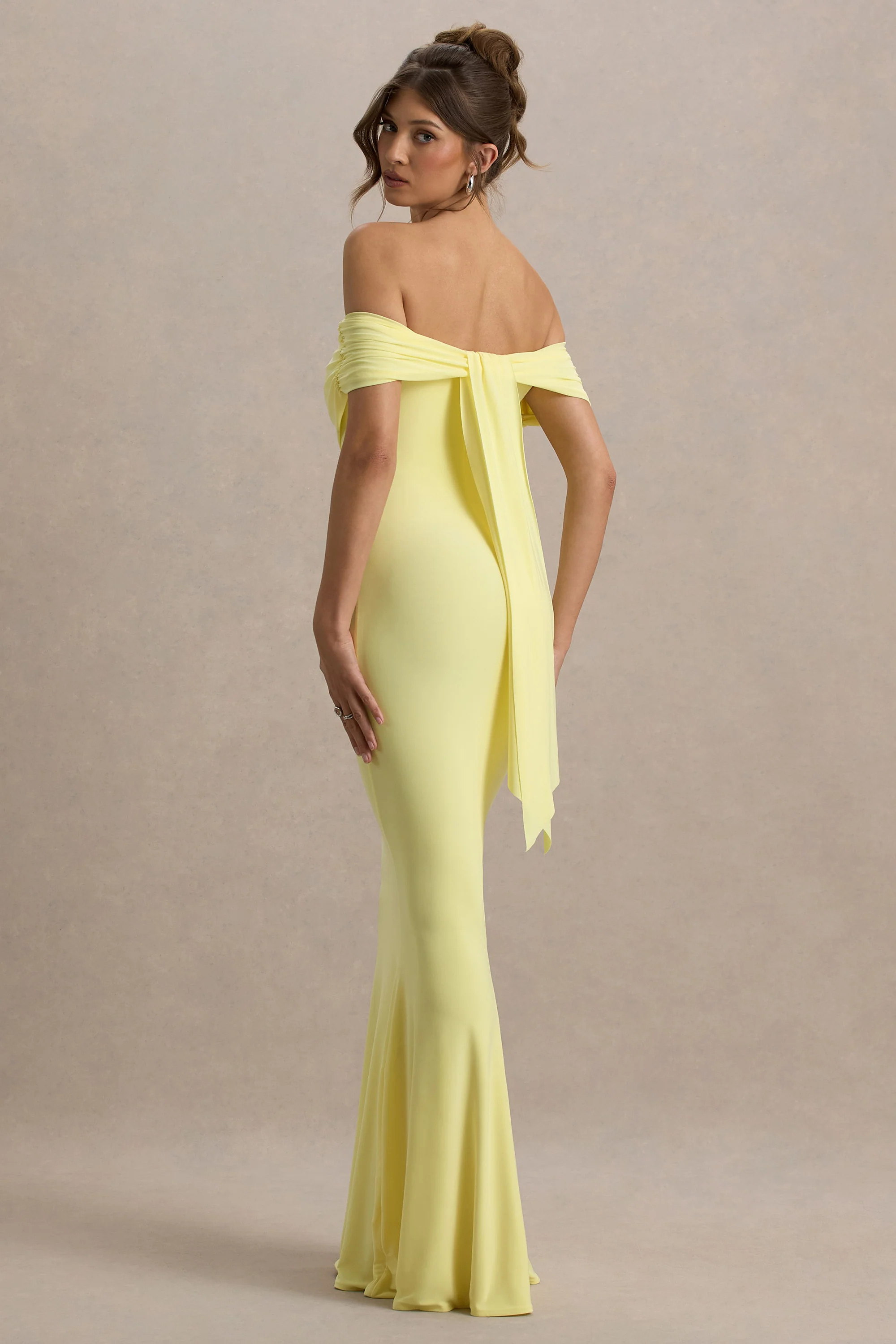 Cloe | Yellow Bardot Maxi Dress | Club L London