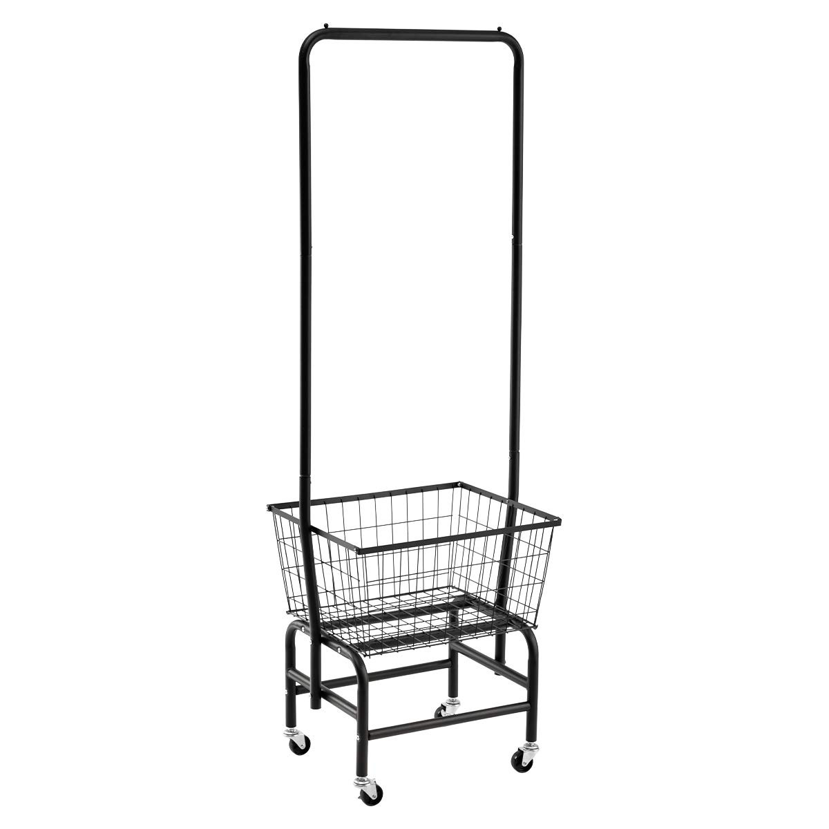ALIMORDEN Laundry Cart with Clothes Rack, Rolling Laundry Butler with Wire Storage Rack，Black | Amazon (US)