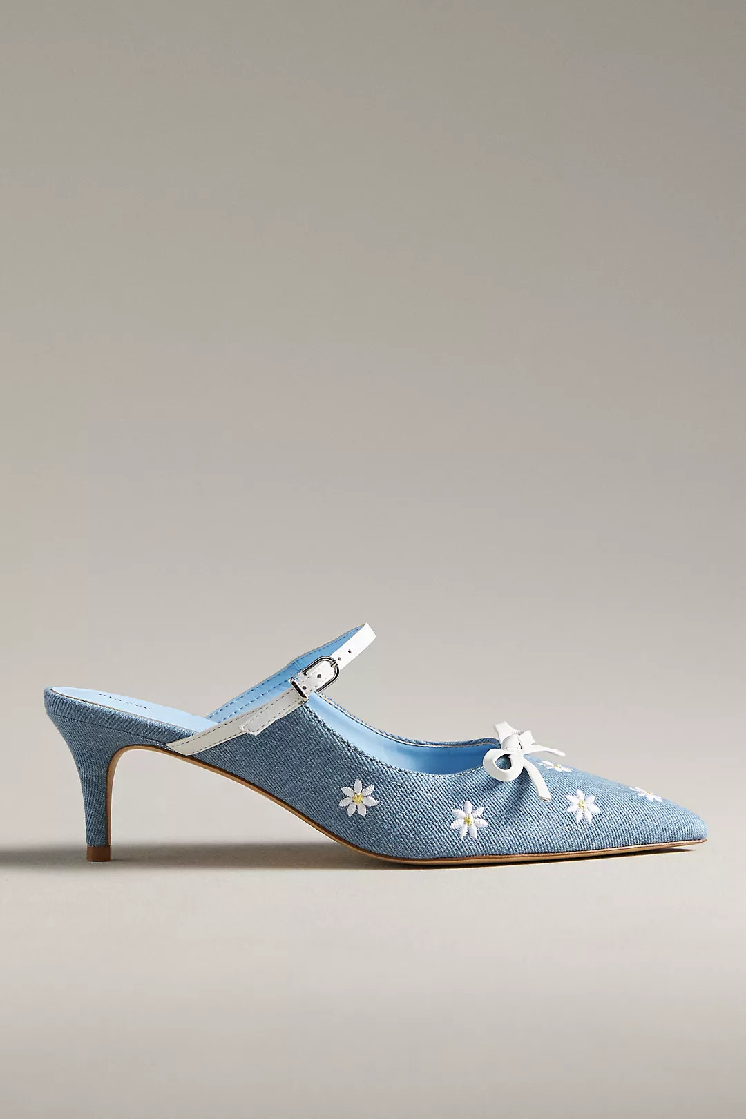 Maeve Bow Kitten-Heel Mules | Anthropologie (US)