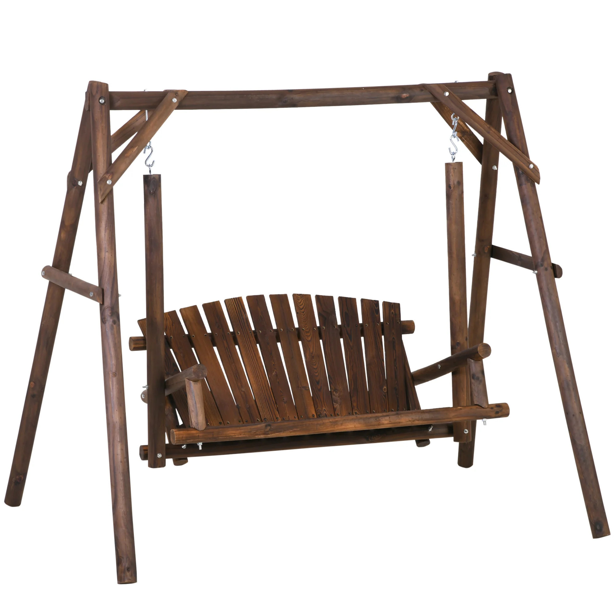 Outdoor & Indoor Wooden Swing Bench, 2-Seater | Shop Simon