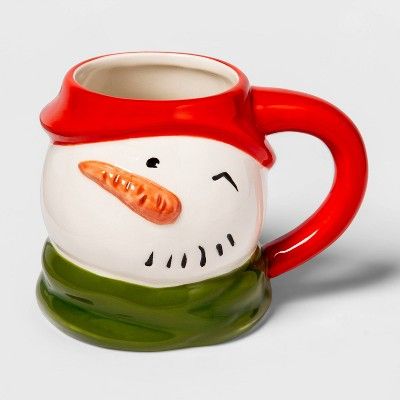 15oz Earthenware Snowman Mug - Threshold™ | Target