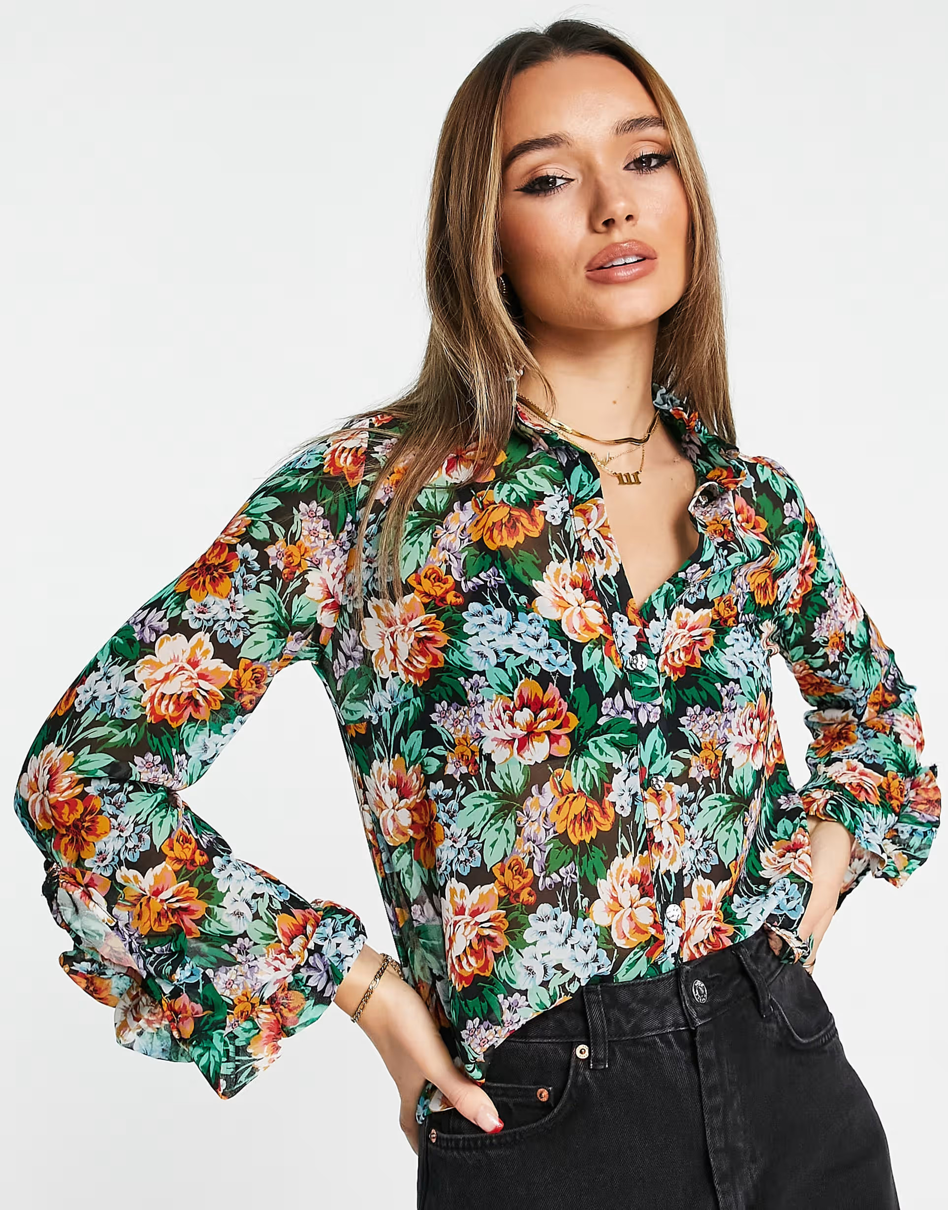 River Island floral print blouse in black | ASOS | ASOS (Global)