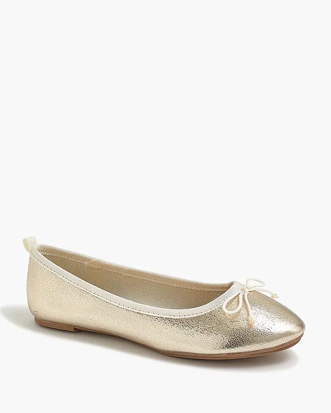 Girls' metallic gold ballet flats | J.Crew Factory