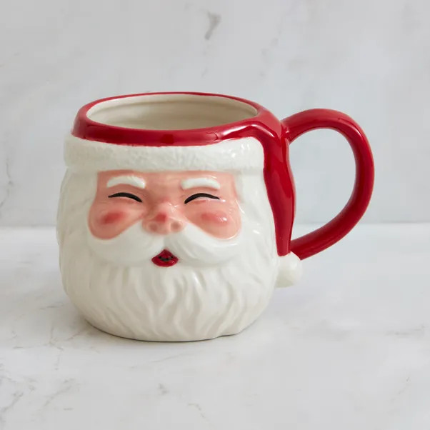 Red Santa 3D Stoneware Mug | Dunelm