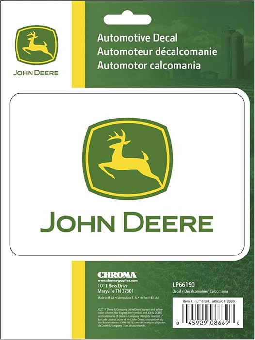 Chroma 8669 John Deere Stick Onz 6x 8" Decal | Amazon (US)