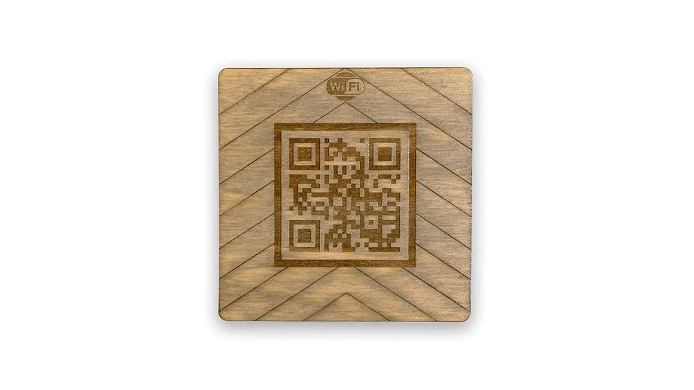 QR WiFi coasters | WiFi sign | Laser Engraved qr code (Weathered Gray) | Amazon (US)