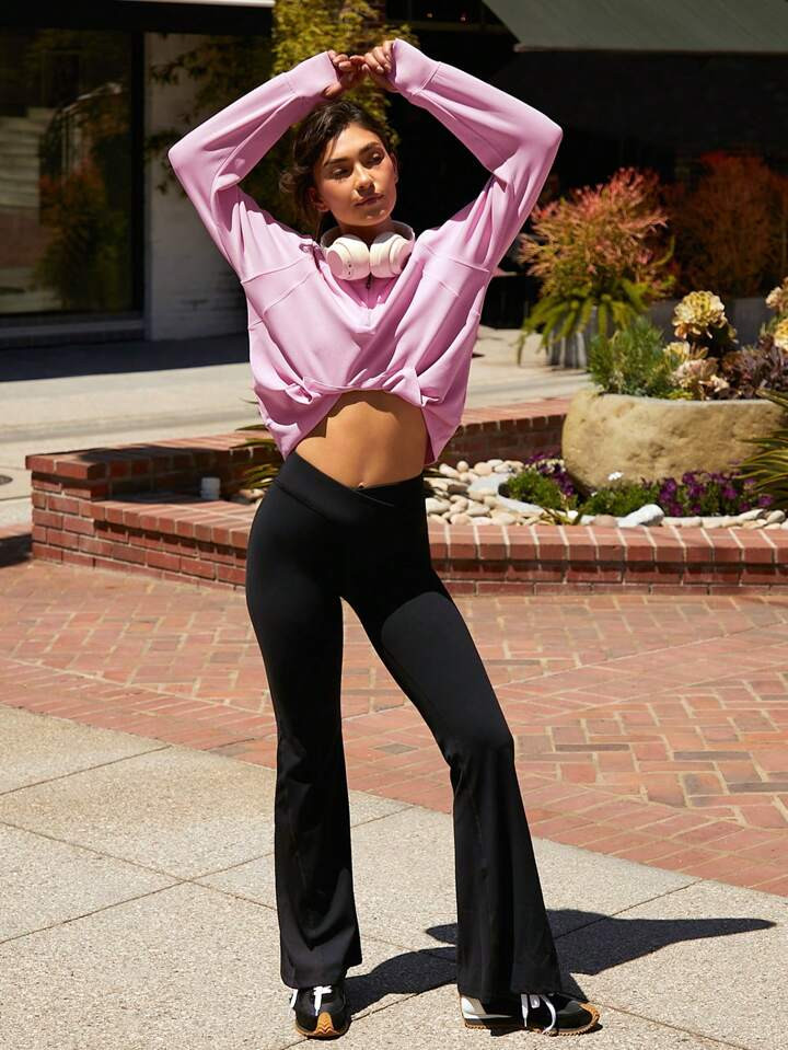 GLOWMODE 31" FeatherFit™ V-Waist Mega Flare Pants | SHEIN