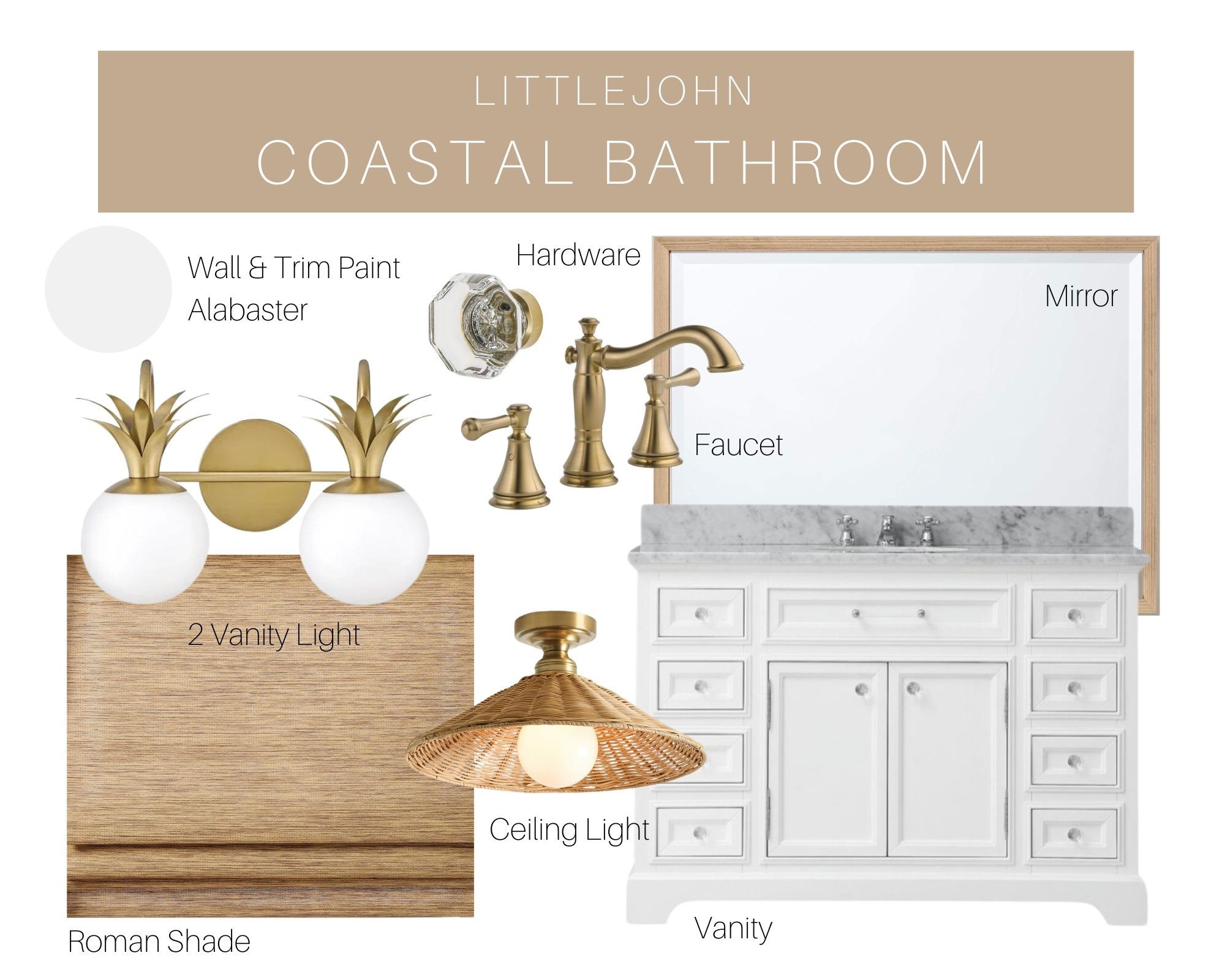 Small Coastal Bathroom Remodel
Designing a bathroom that feels fresh, breezy, and timeless? This coastal vacuum remodel brings together creamy alabaster white by Sherwin-Williams on the walls, warm wood accents, and touches of champagne bronze for a classy beachy feel. From the rattan ceiling light to the pineapple vanity scones. (how cute are those?), every detail was chosen to Blanche charm with Coastal elegance. Tap to shop the exact source I used in this bathroom makeover! 

#LTKHome