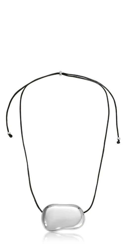 Julia Necklace Silver/Black | Maison Rogue