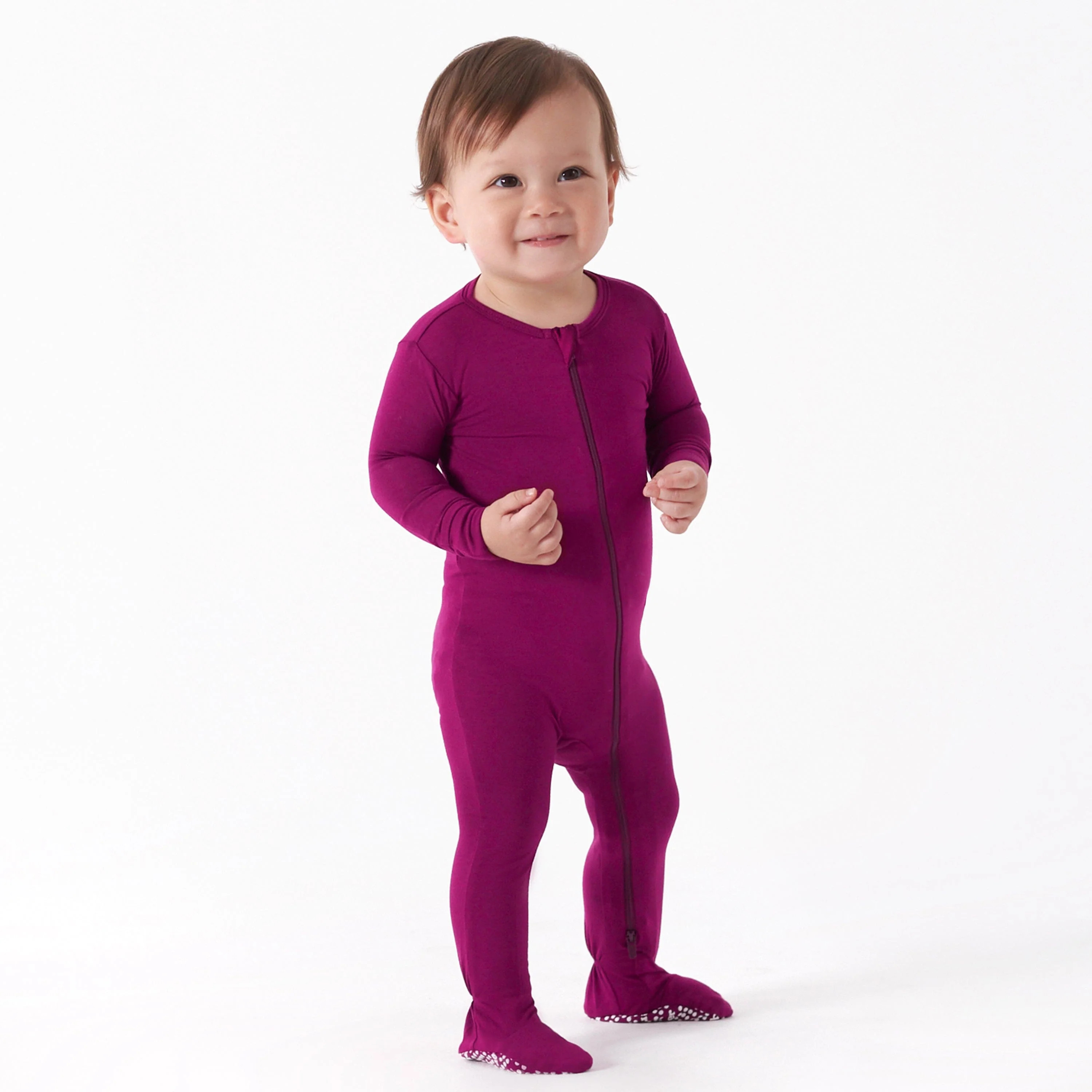 Baby & Toddler Raspberry Buttery Soft Viscose Made from Eucalyptus Snug Fit Footed Pajamas | Gerber Childrenswear