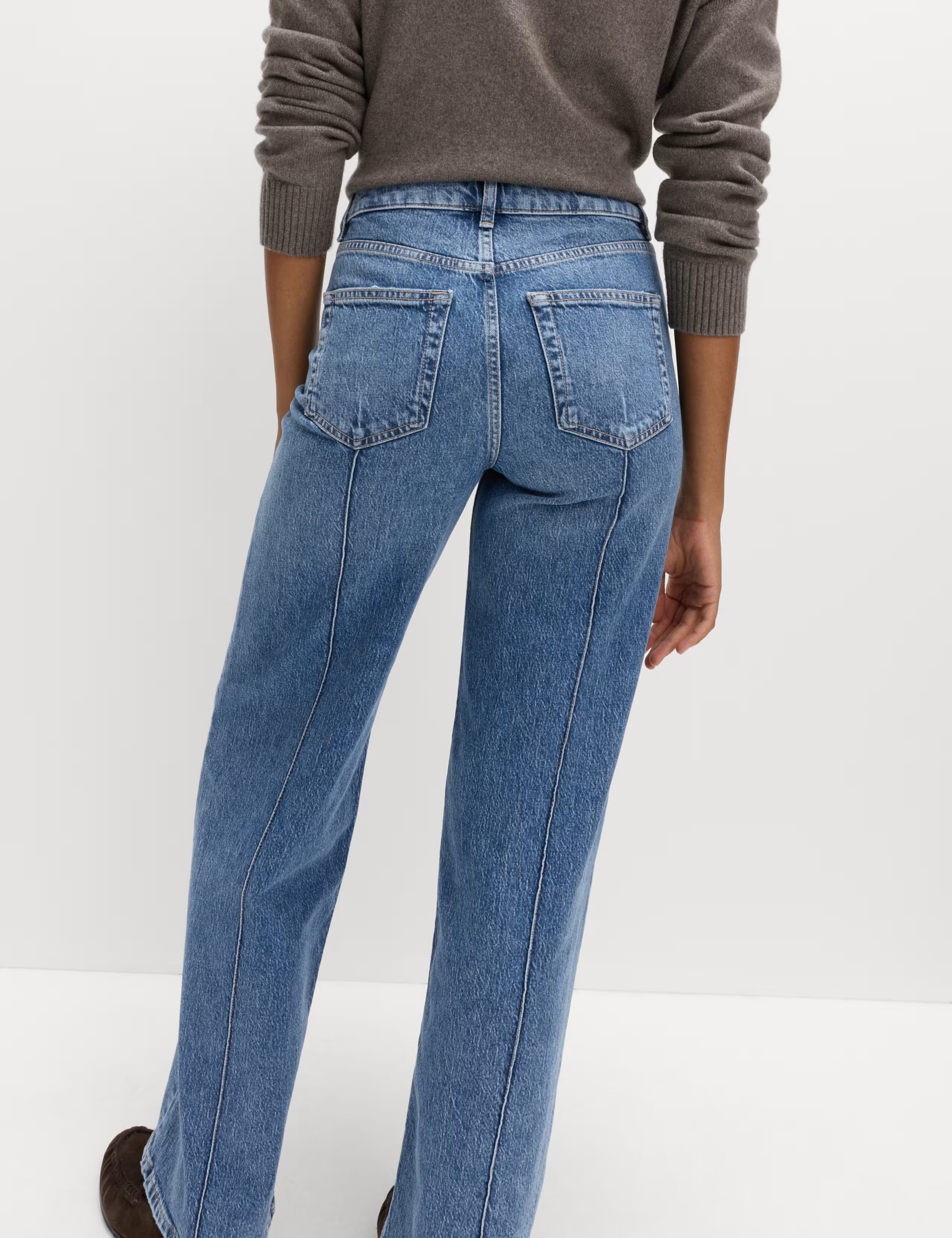 High Waisted Pintuck Wide Leg Jeans | M&S Collection | M&S | Marks & Spencer (UK)