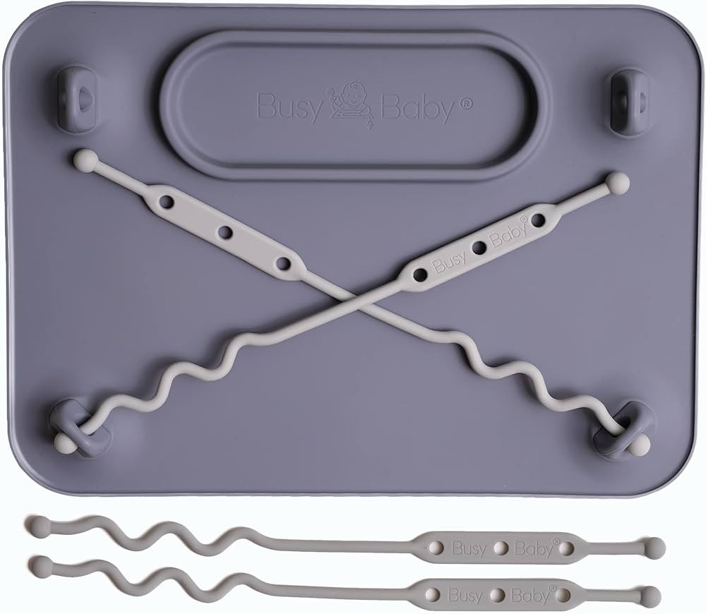 BUSY BABY Silicone Placemat - Built-in Suction Cups - 4 Toy Tethers for Babies Toddlers and Kids ... | Amazon (US)