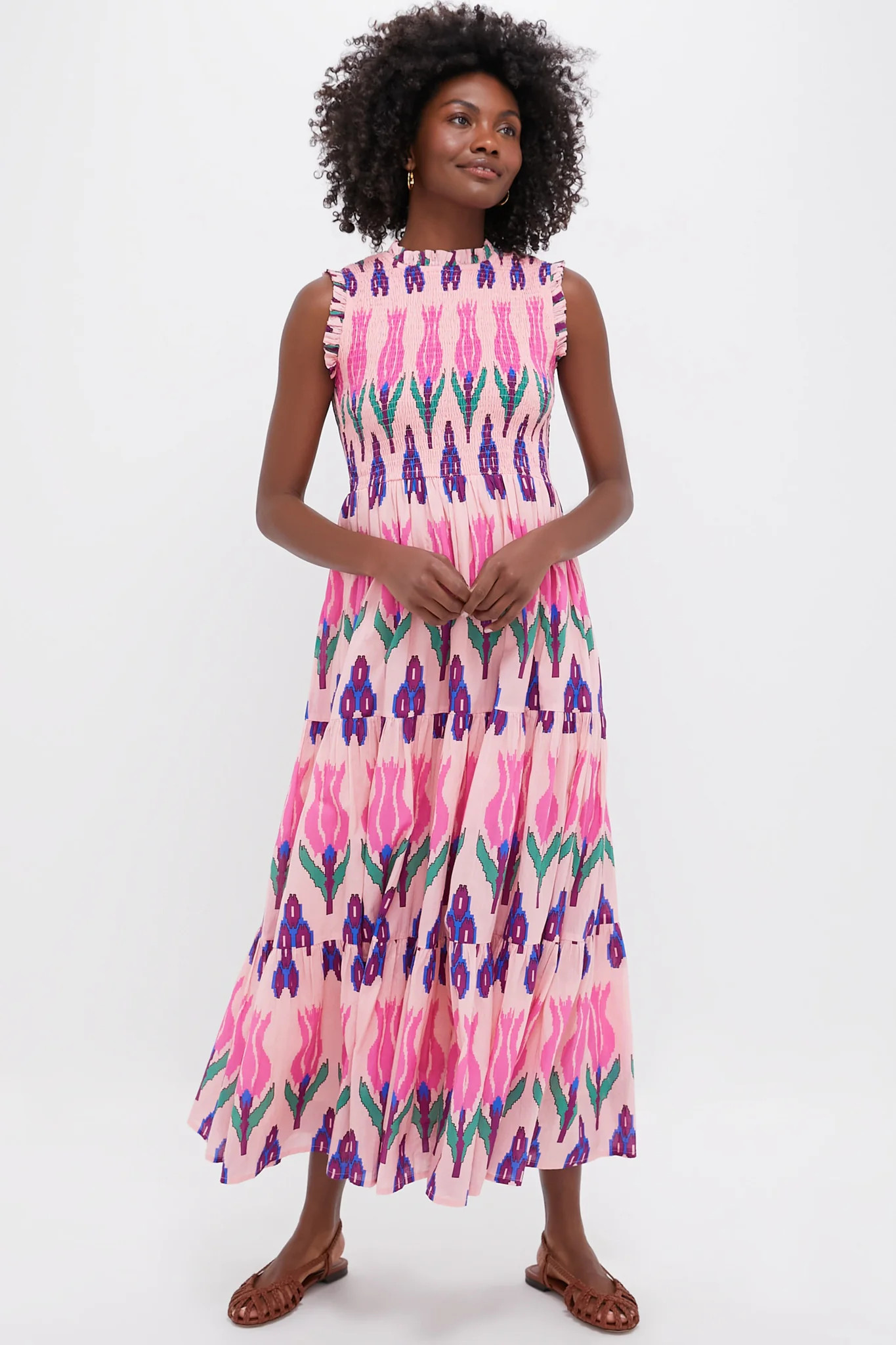 Exclusive Sumba Pink Sleeveless Smocked Maxi Dress | Tuckernuck (US)