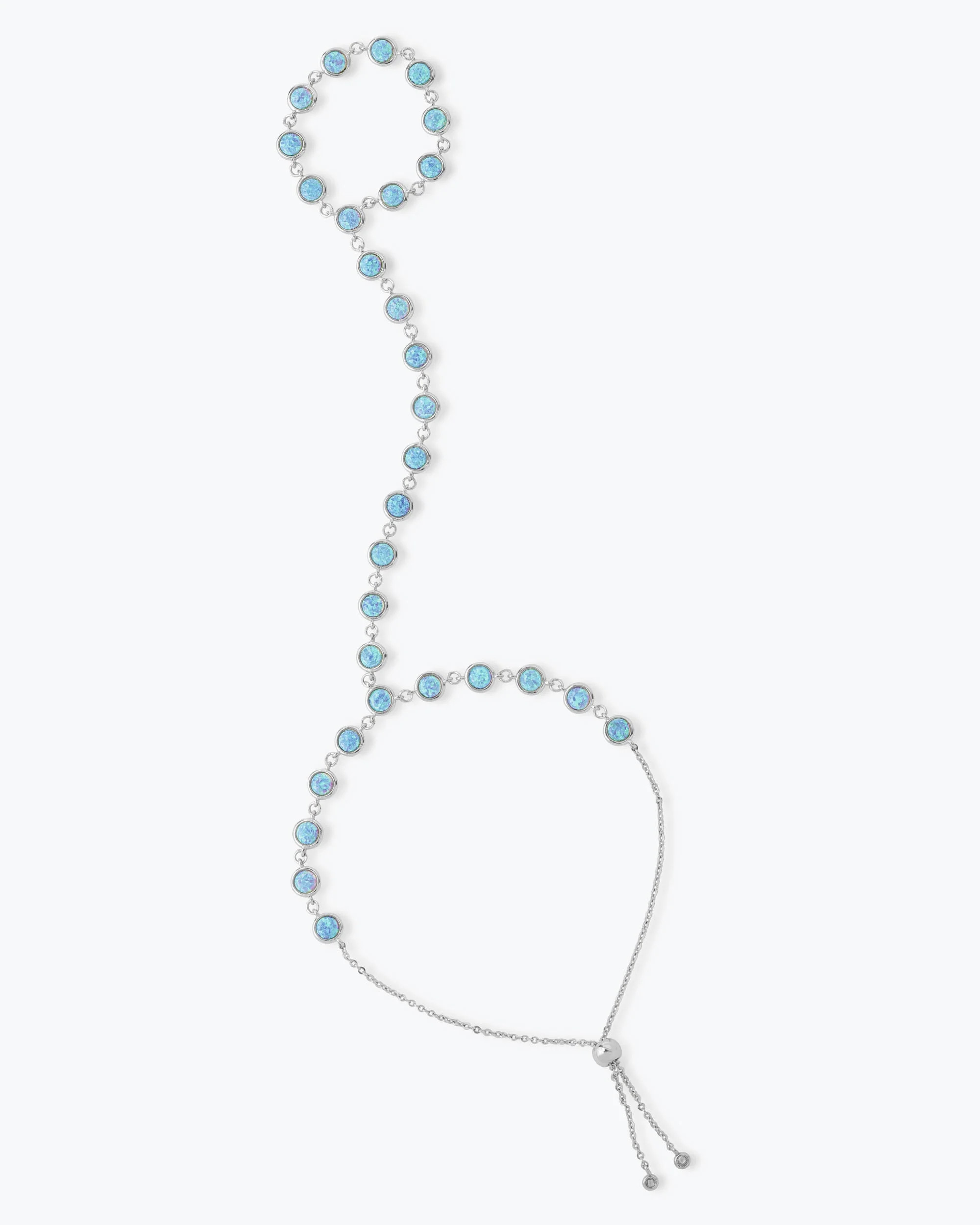 "She's So Fire" Blue Opal Hand Chain - Silver|Blue Opal | Melinda Maria