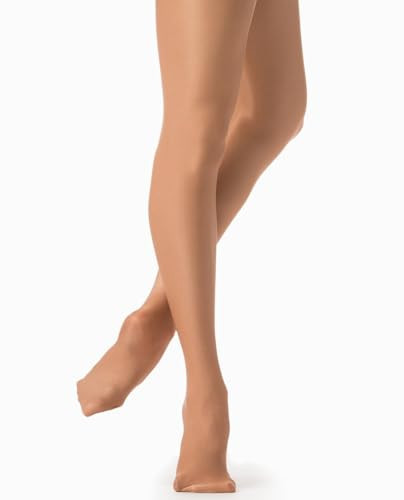 Danskin Women's Plus Ultrashimmery Footed Tight,Toast,3x | Amazon (US)
