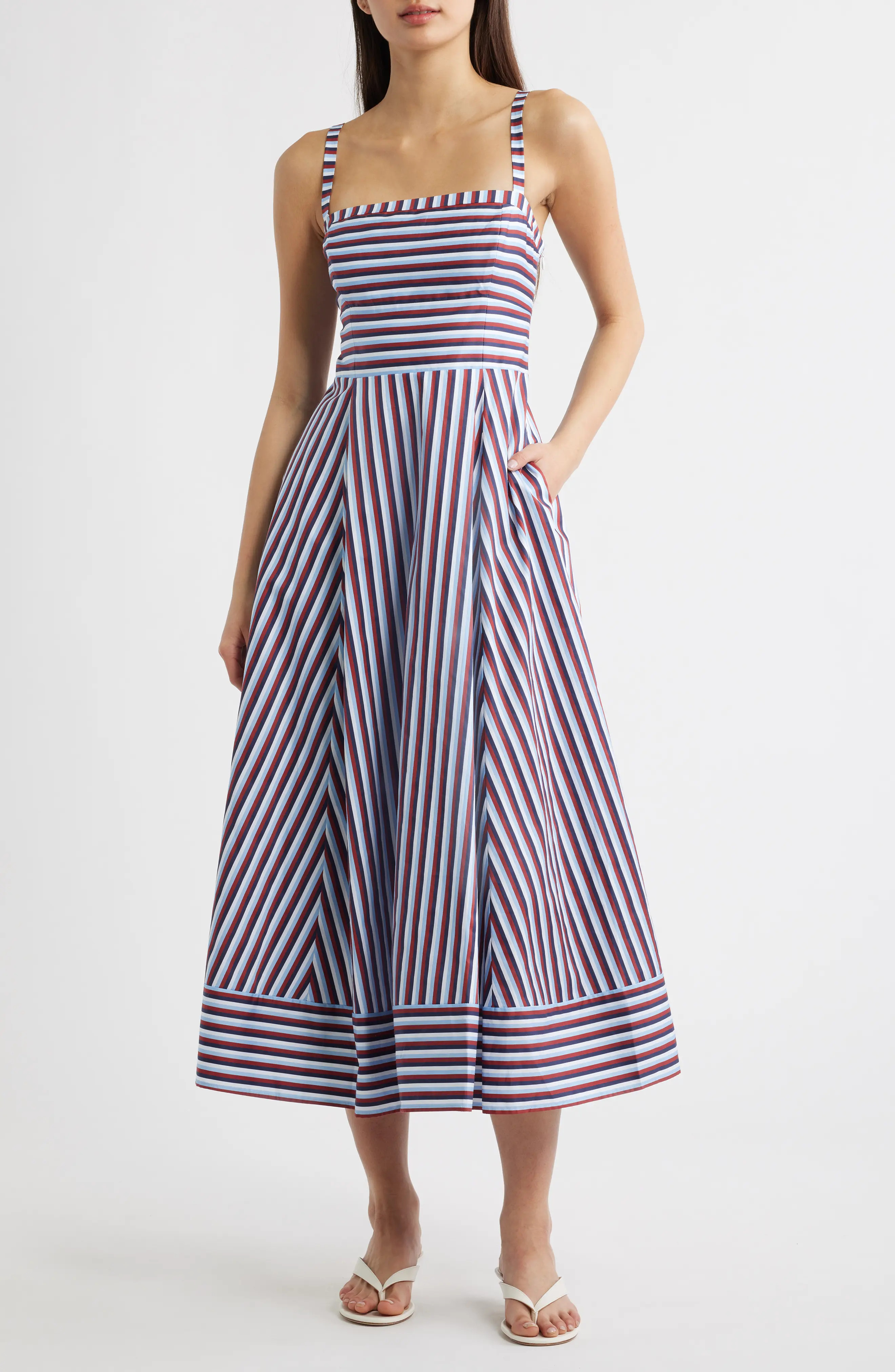 The Margot Stripe Fit & Flare Midi Dress (Women) | Nordstrom | Nordstrom