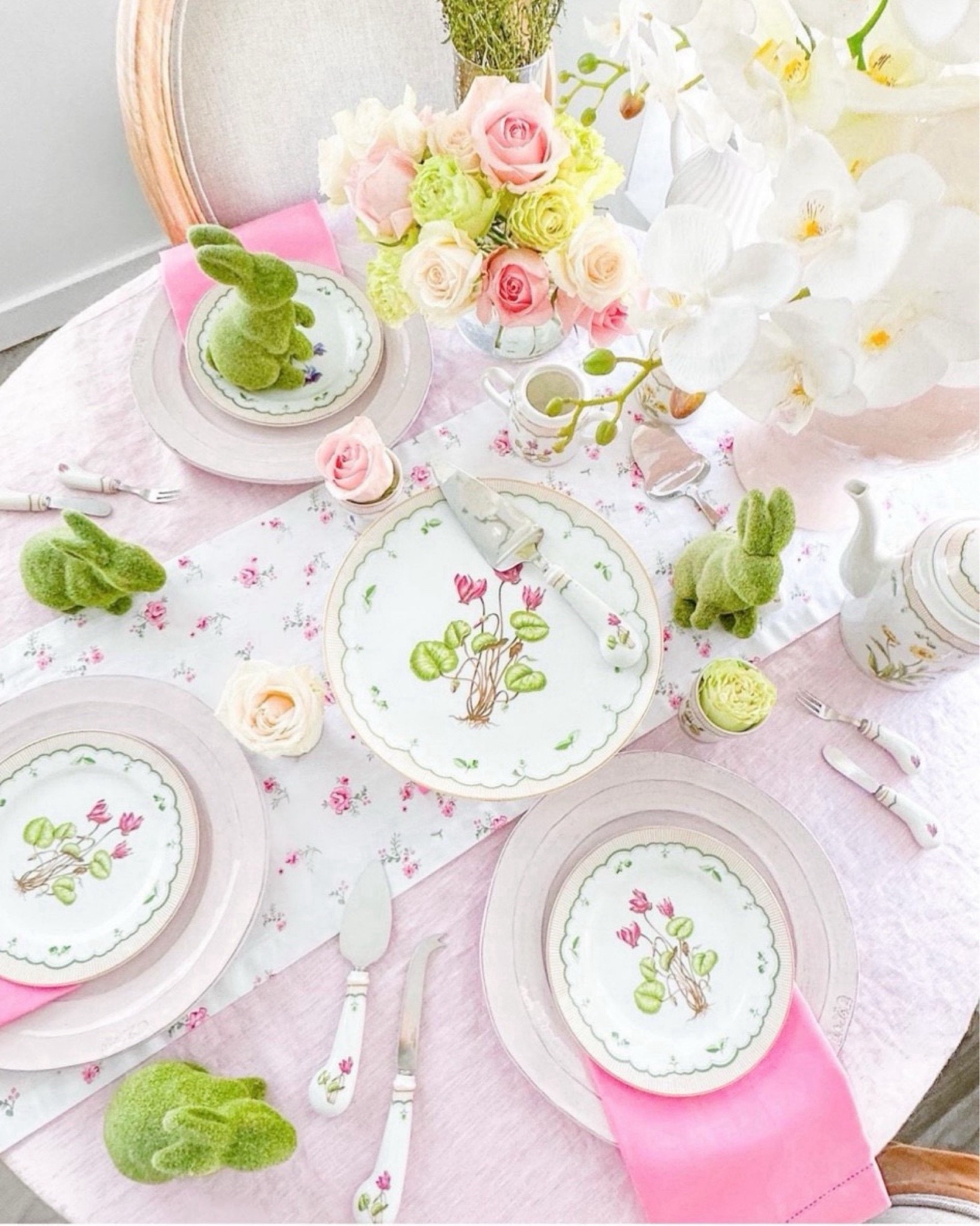pretty pink Easter Tablescape 💗 {moss bunnies from Amazon} 



#LTKHome