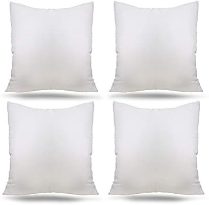 Ogrmar 4 Packs 18"x18" Premium White Throw Pillow Insert Hypoallergenic High-Resilient PP Cotton ... | Amazon (US)
