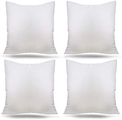 Ogrmar 4 Packs 18"x18" Premium White Throw Pillow Insert Hypoallergenic High-Resilient PP Cotton ... | Amazon (US)