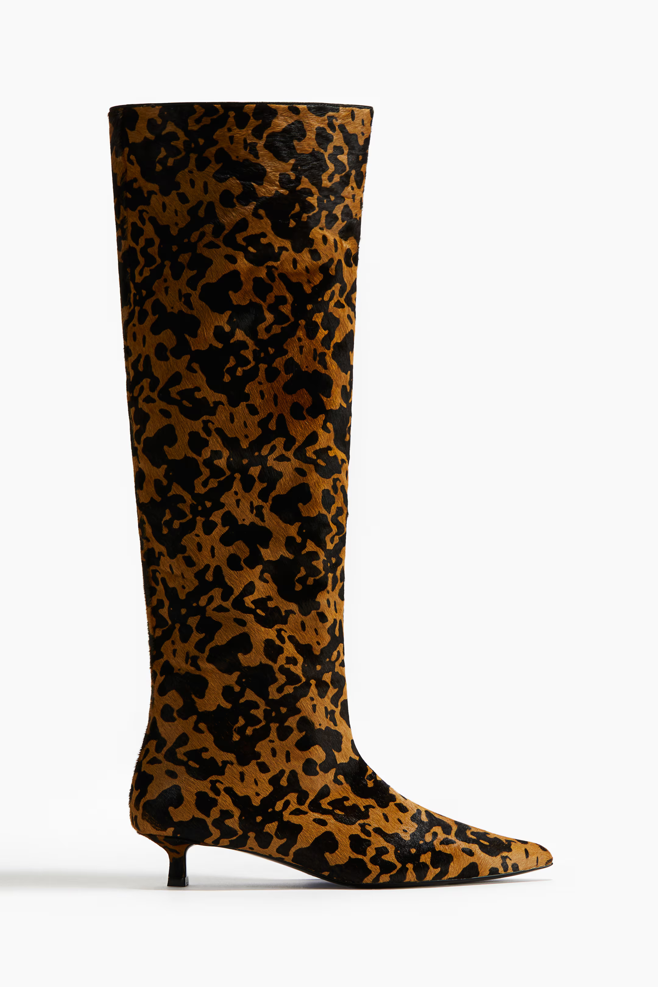 Kitten-Heeled Leather Boots | H&M (US + CA)