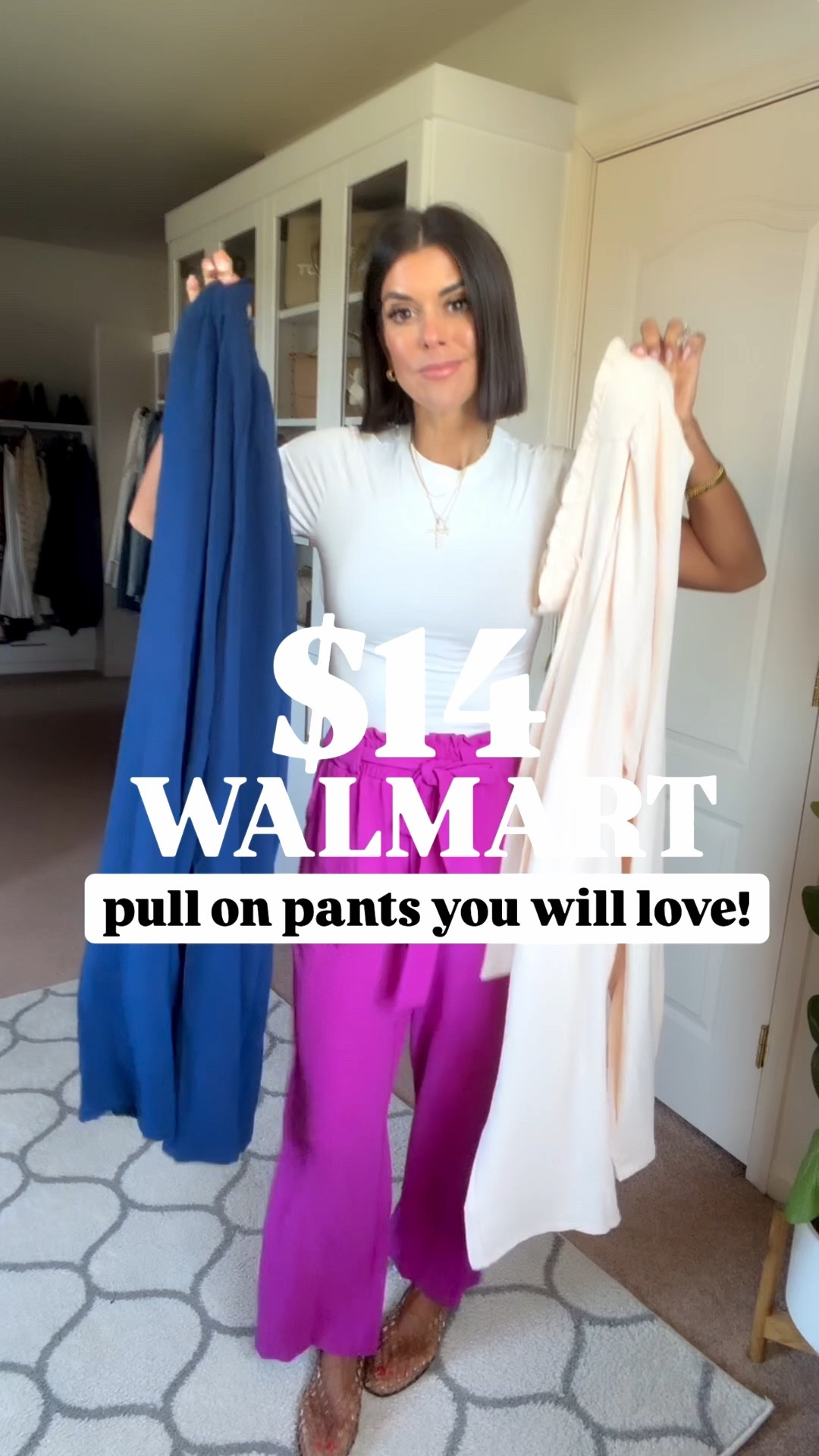 $14 Walmart pull on pants! I’m 5’5 and in size small in pants, size xs in white tee, small in everything else. 

#LTKWorkwear #LTKgrwm #LTKmomlife