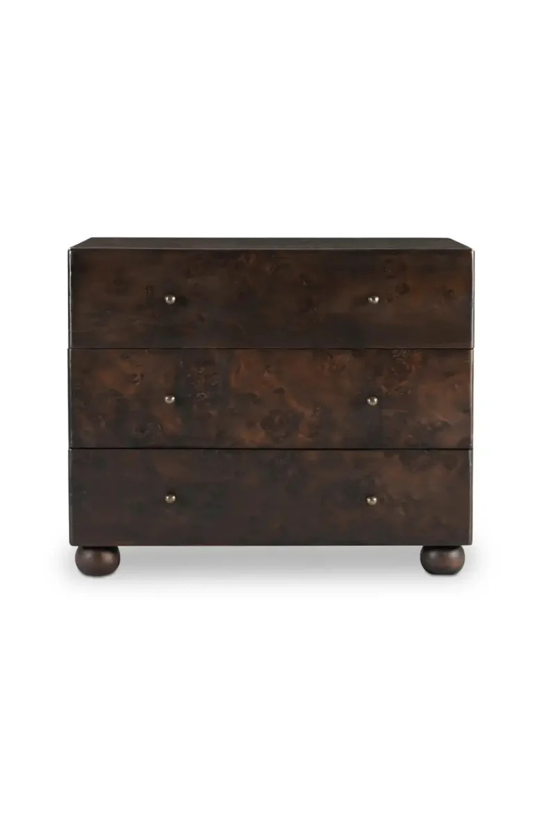 York 3 Drawer Nightstand - Dark Brown | THELIFESTYLEDCO