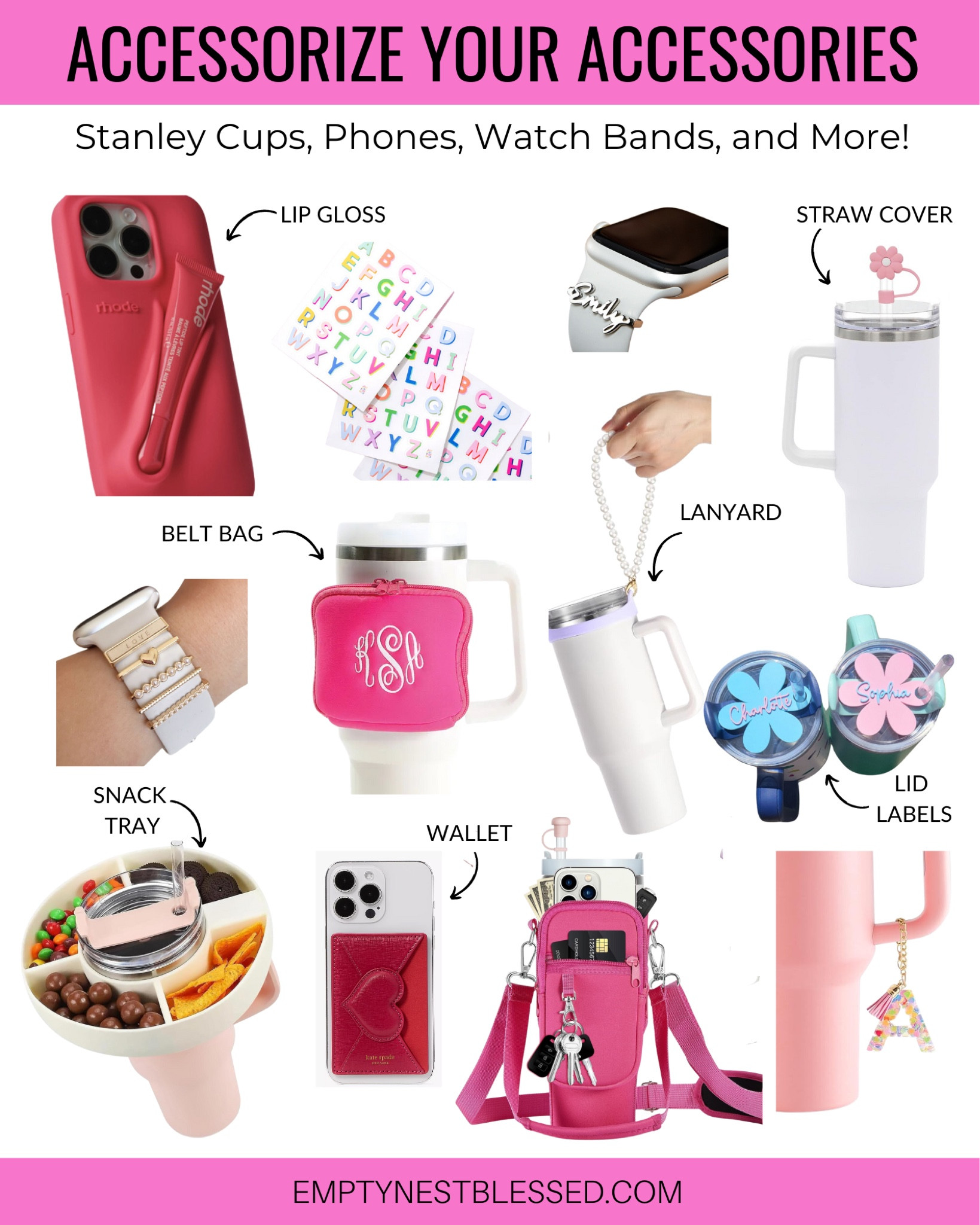Looking for a way to stash your lip gloss on your cell phone, stickers for your Stanley Cup, charms for your Apple Watch band, and more? 

Check out these fun and inspiring inexpensive ideas to accessorize your Stanley Cup, your Apple Watch band, your cell phone case and more!

#LTKFindsUnder50