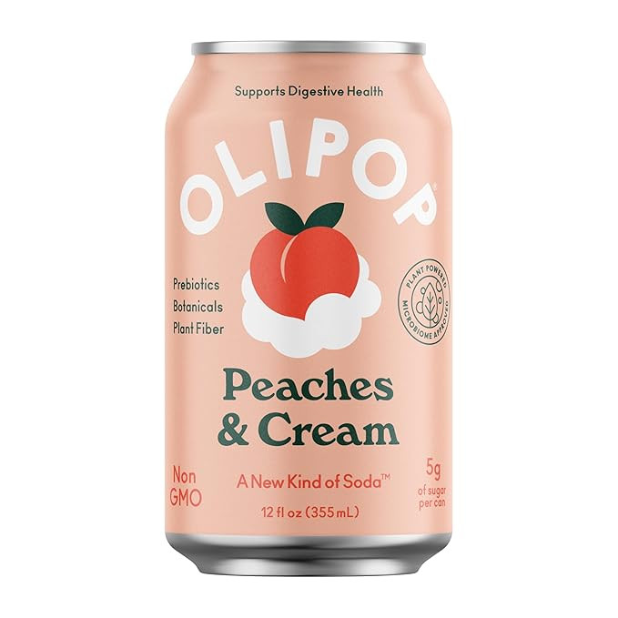 OLIPOP Prebiotic Soda, Peaches and Cream - 12 fl oz | Amazon (US)