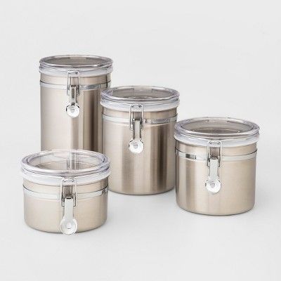 4pc Stainless Steel Food Storage Canister - Threshold™ | Target