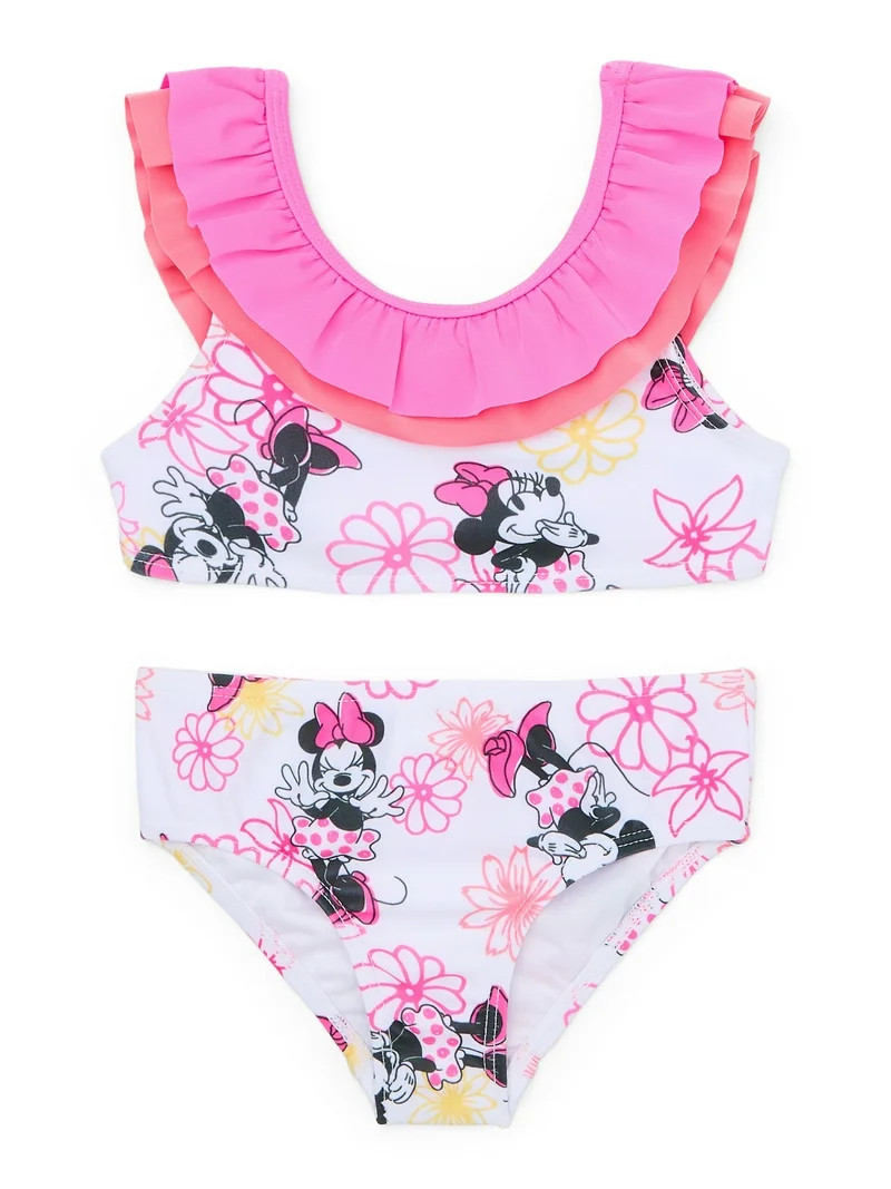 Character Toddler Girl Ruffle Bikini Swimsuit, Two-Piece, Sizes 12M-5T | Walmart (US)
