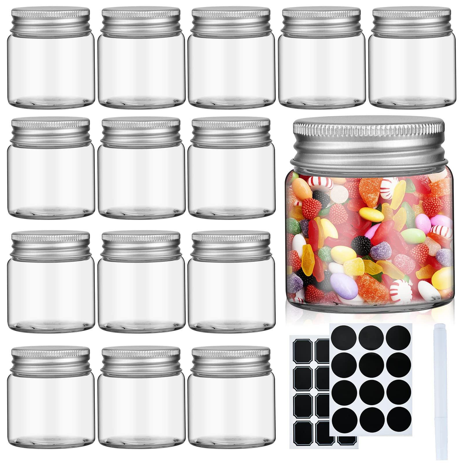 2oz Mini Mason Jars, 15 Pack Wide Mouth Clear Glass Jars with Lids, Labels and Marker Pen, Great ... | Amazon (US)