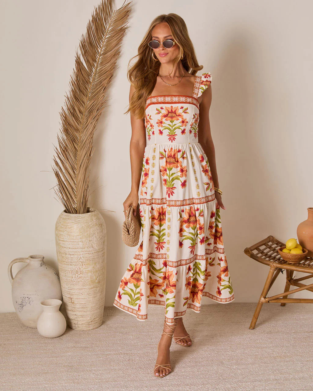 Tropical Reverie Tiered Floral Maxi Dress | VICI