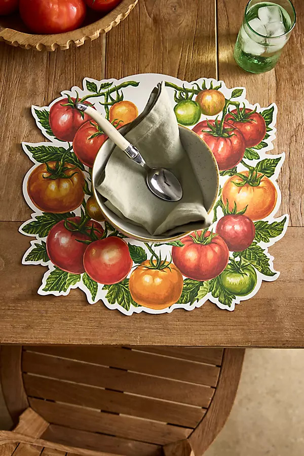 Tomato Wreath Paper Placemats, Set of 12 | Terrain