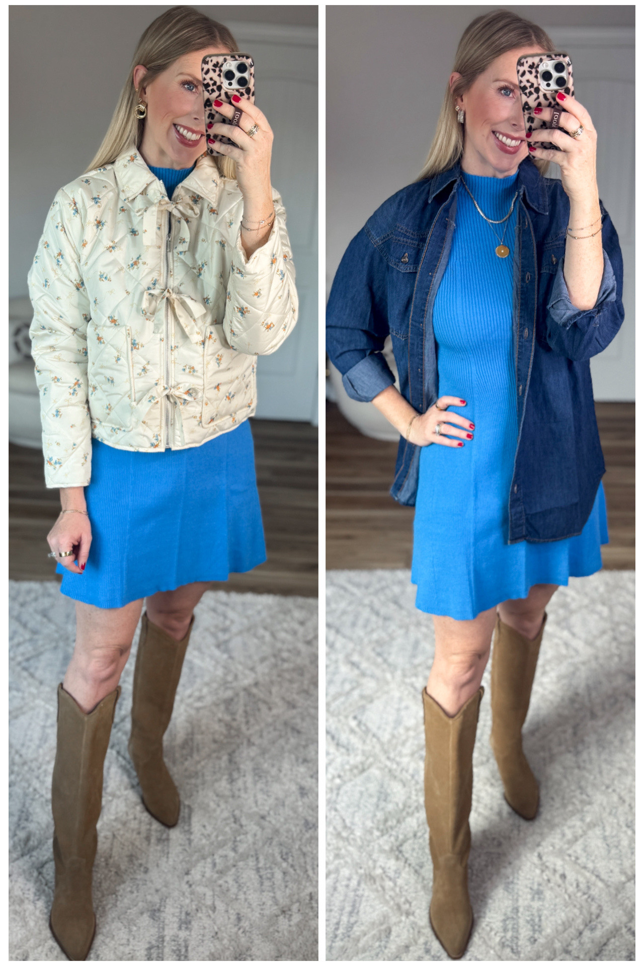 2 ways I’ve worn this blue ribbed sweater dress from Walmart! 

#LTKootd #LTKFindsUnder50