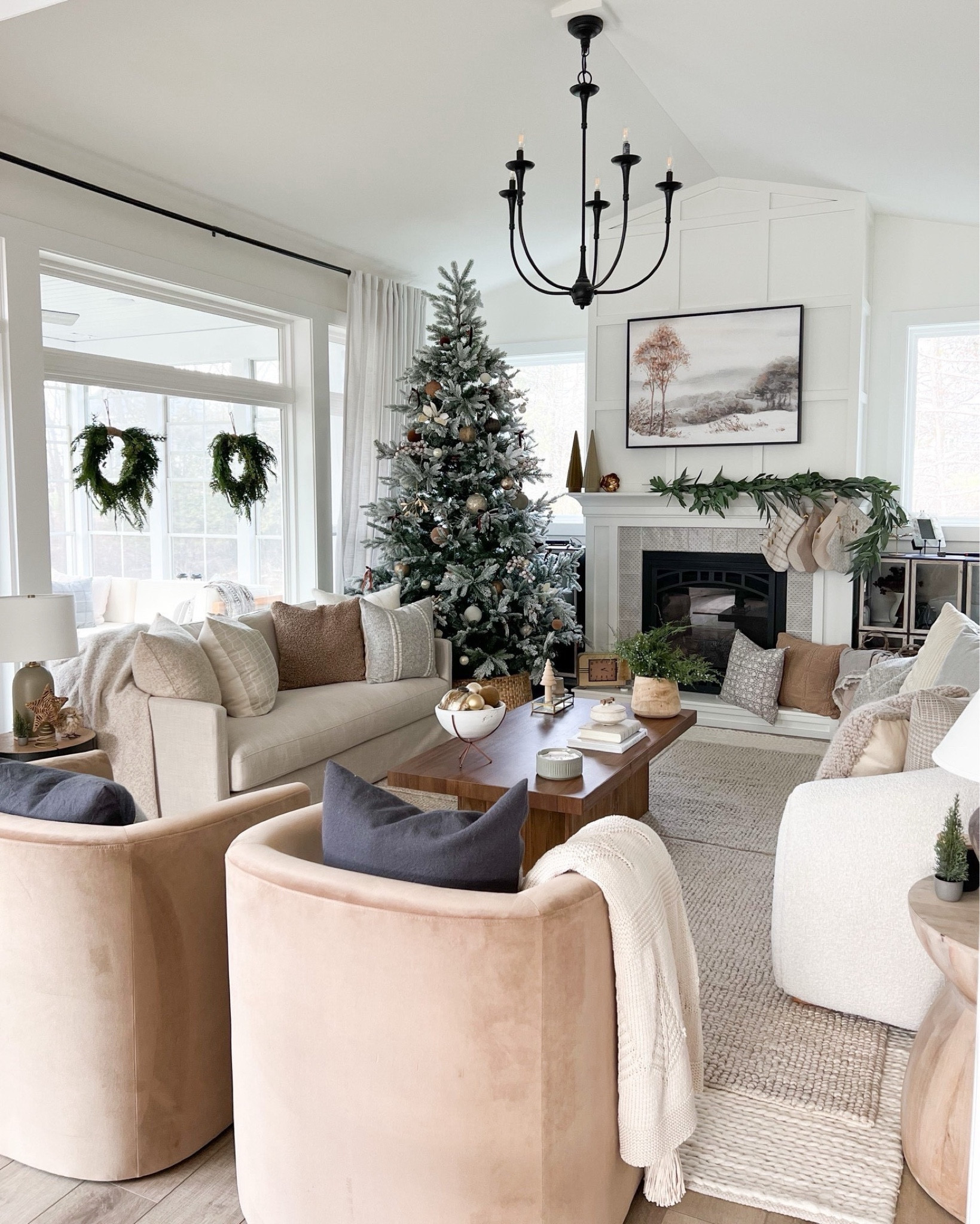 I love how cozy our hearth room is during the holidays and winter season! These wreaths are an Amazon find that are still in stock, affordable, and ships quickly with prime! I love the shape and size of them! 

#LTKHoliday #LTKstyletip #LTKhome