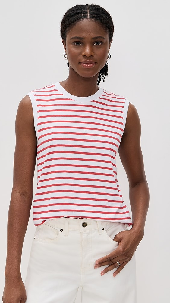 ATM Anthony Thomas Melillo Stripe Classic Jersey Sleeveless Boy Tee | Shopbop | Shopbop