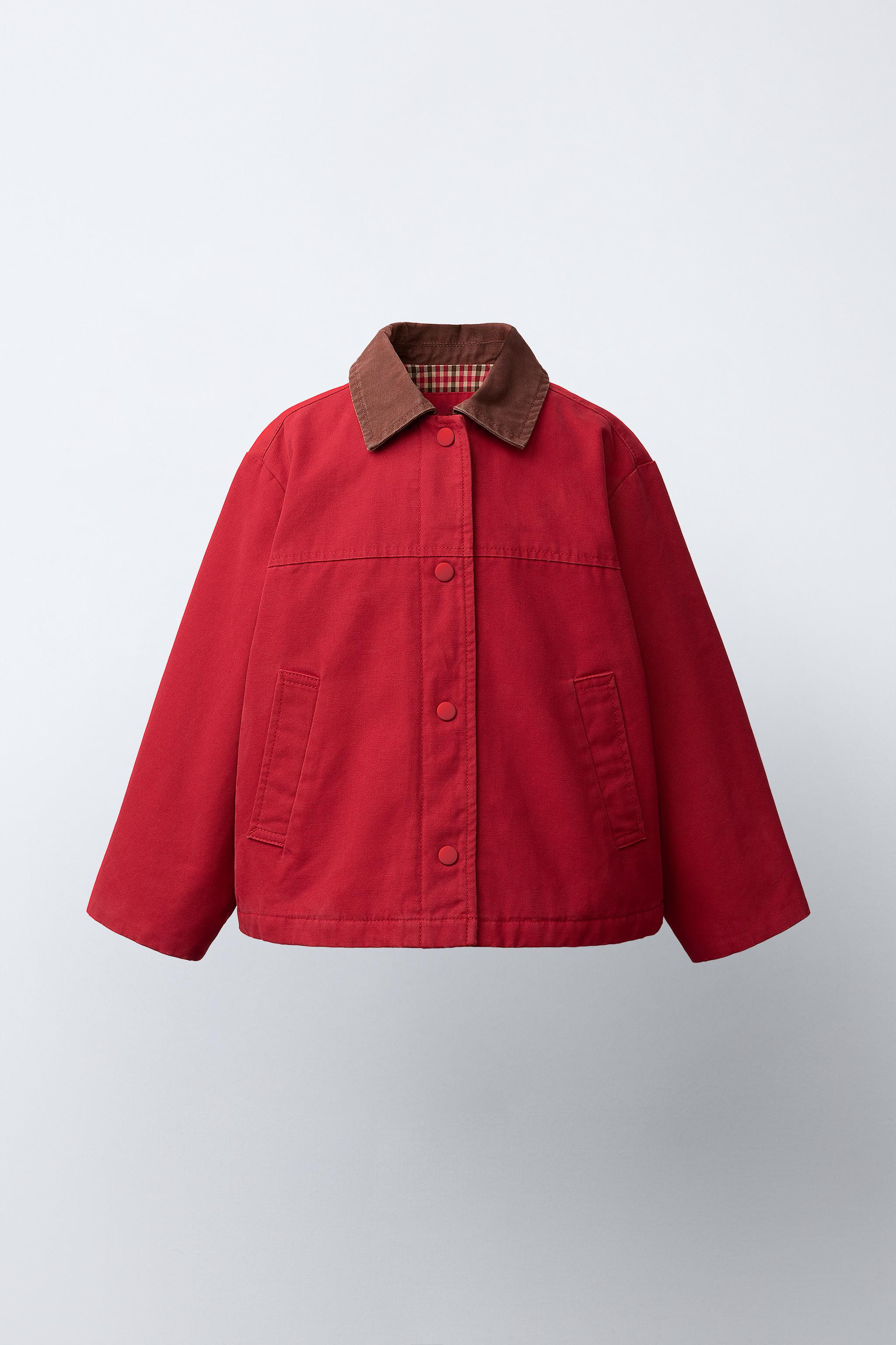 CANVAS JACKET WITH CONTRASTING COLLAR | Zara US