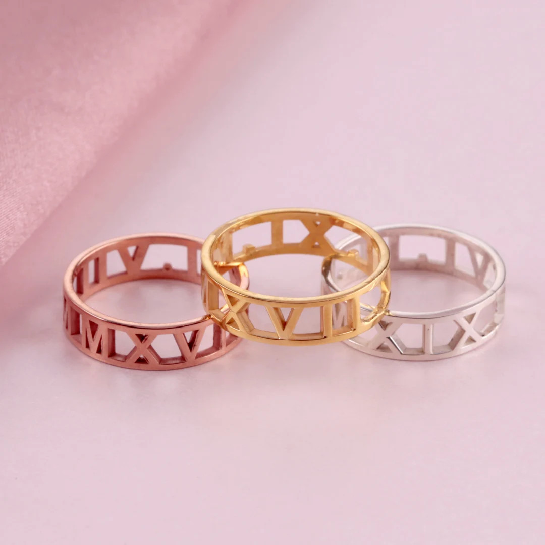 Roman Numerals Ring Anniversary Gift Numeral Ring Custom - Etsy | Etsy (US)