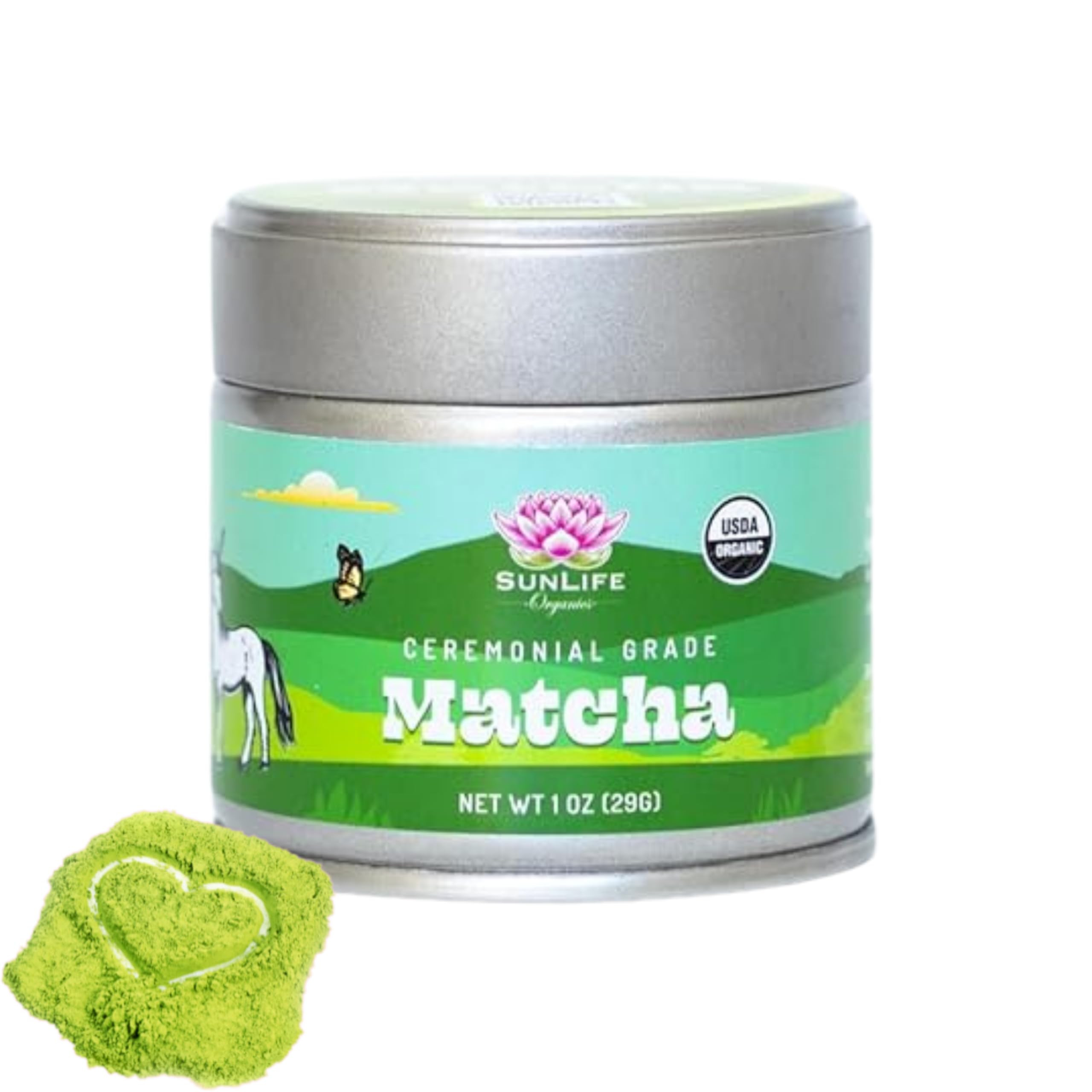 Sunlife Organics USDA Organic Matcha Green Tea Powder Tin (30 Grams) - Premium Japanese Matcha Po... | Amazon (US)