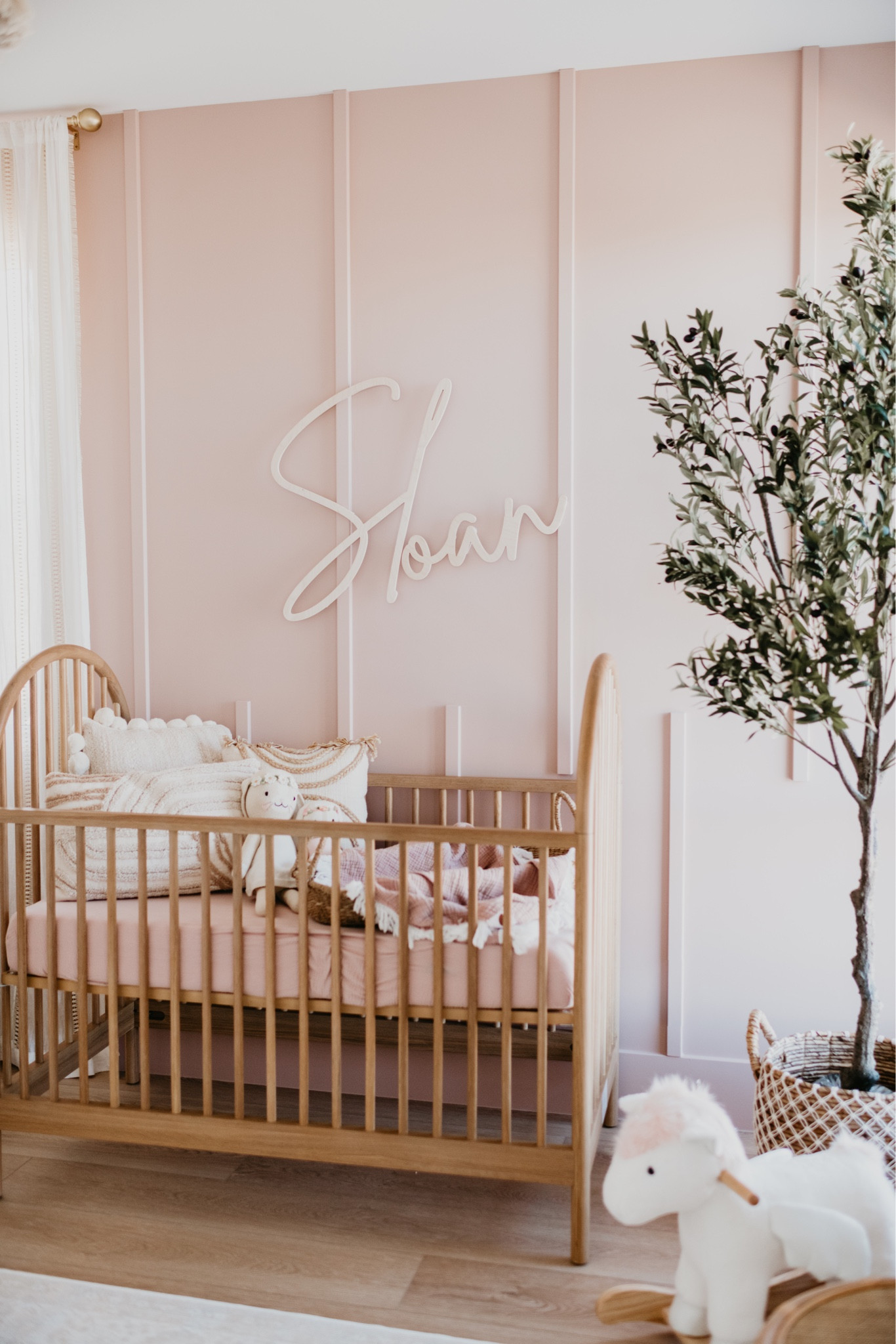Baby girl nursery inspo/ neutral girl nursery/ nursery design/ crib/ wood name sign/ olive tree 



#LTKhome #LTKbaby #LTKFind