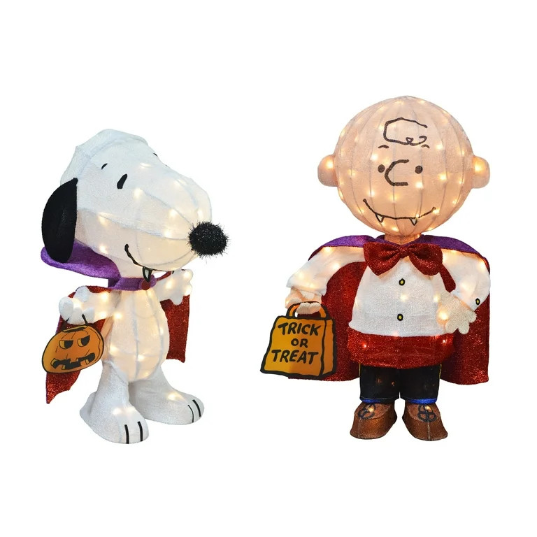 Set of Two Peanuts 3D Pre-Lit LED Yard Art Vampires | Walmart (US)